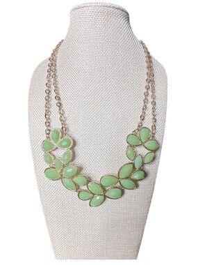 Green Leaf Statement Necklace - Women Jewelry